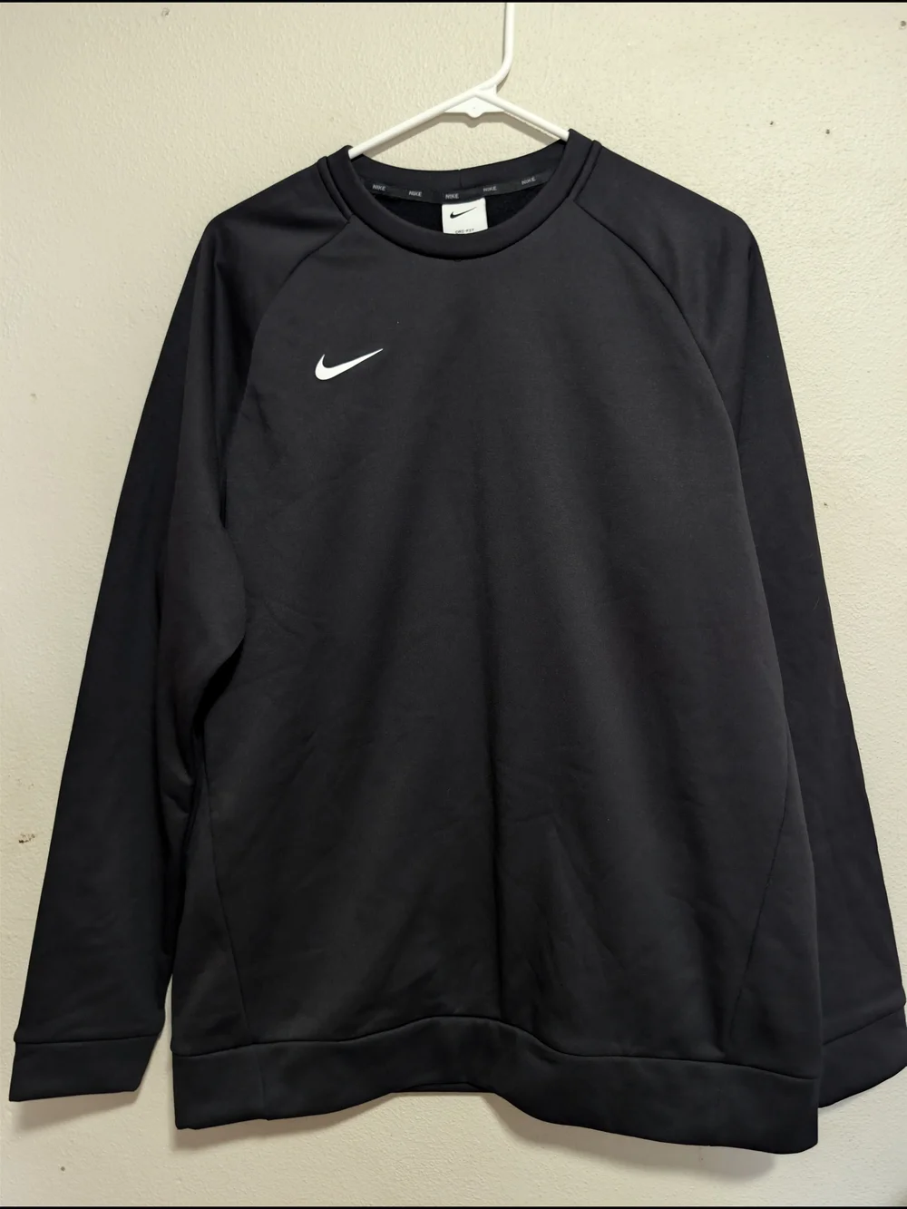 Nike Black Pullover Sweatshirt with White Swoosh